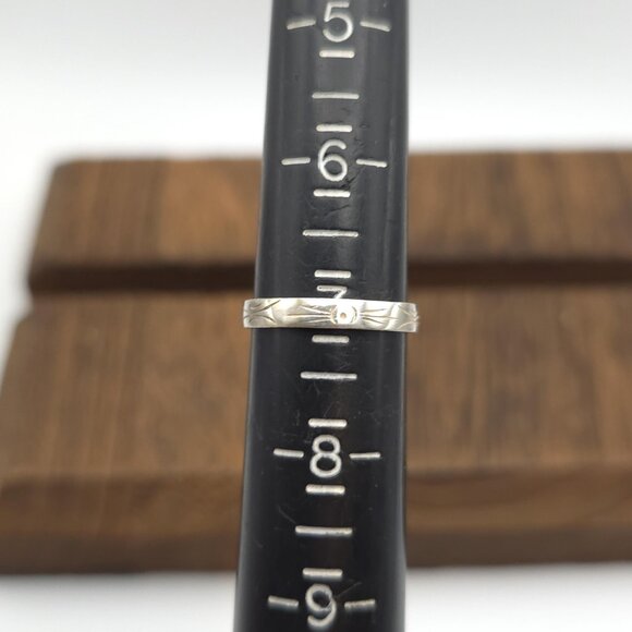 Size 7 Sterling Silver Fancy Scrolled Amethyst Ring A995 - Picture 6 of 8